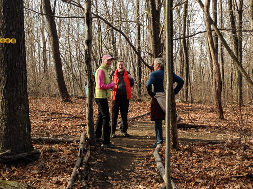 Photo of Marty Collins, Dave Ehnebuske and Phil Tolmach on trail at Wonder Lake State Park