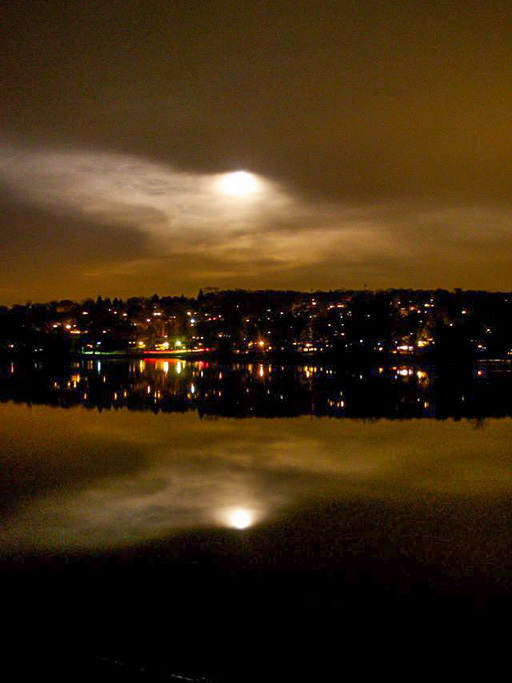 Photo of super moon over Lake Carmel